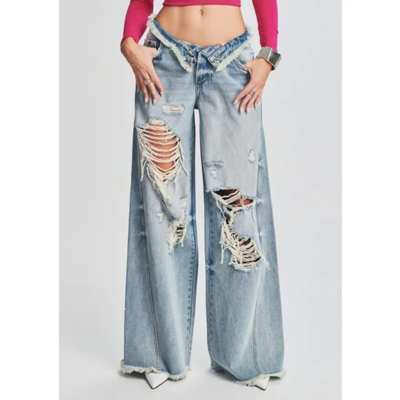 New SER.O.YA Ollie Wide Leg Jean in Coastline Size 32 or 12-14